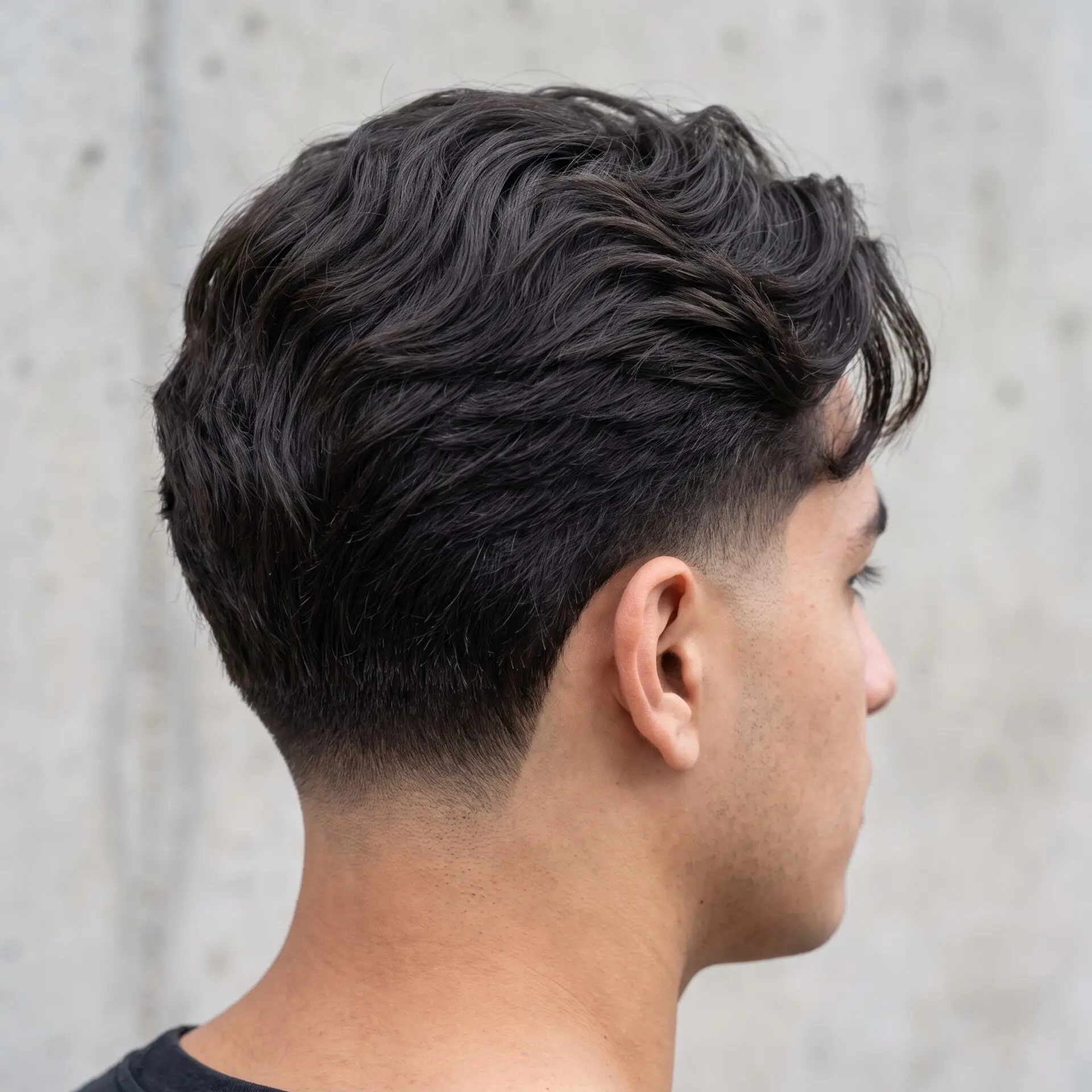 Wavy side sweep Guile cut for rectangle face men